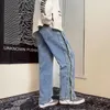 Jeans da uomo Jeans uomo larga gamba in denim pantaloni sciolto dritto lancio uomo uomo streetwear pantaloni da skateboard ragazzi pantaloni neutri hip hop