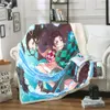 Demon Slayer 3D Printed Fleece Blanket for Beds Thick Quilt Fashion Bedspread Sherpa Throw Blankets Adults Kids