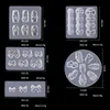 Nail Art Decorations 3D Gevulde Siliconen Mold Carving Stempelen Stencils UV Gel Poolse Manicure Mold DIY Tools Crystal Plate Template