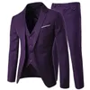 Takım elbise + yelek + pantolon 3 parça setleri / erkek bir toka ve iki düğme iş takım elbise blazer ceket ceket + pantolon + yelek x0909