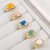 Hochzeit Ringe Mode Candy Farbe Metall Emaille Herz Einstellbar Offen Für Frauen Y2K Liebe Dicken Ring Schmuck Großhandel