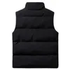 Varsanol Gilet invernale Giacche da uomo Gilet caldo solido Mens Streetwear Cappotto nero senza maniche Slim Uomo 210923