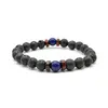 8mm Natural Lava Stone Beaded Strands Handgjorda Elastiska Charm Armband För Kvinnor Män Party Club Decor Yoga Smycken