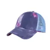 Tie Dye Ponytail Baseball Cap Criss Snapback Hip Hop Chapeaux Summer Mesh Trucker Camier Sun Protection Girls Caps Ooa83288365862