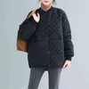 Aranse katoenen gewatteerde jas verdikte honkbal kraag jas korte ontwerp buitenkleding voor vrouwelijke herfst winter top 211029