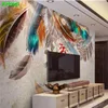 Sfondi Modern Simple Fashion Colorful Feather Textured Art Retro TV Sfondo Muro 3D Astratto Soggiorno Camera da letto Carta da parati