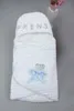 Coperte Swaddling Bianco-Blu Boy Girl Baby Swaddle Born Maschio Neonati Coperta Abbigliamento Ragazzi Ragazze Tessuto di cotone Biancheria da letto morbida del modello SIDS