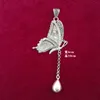 Guizhou estilo étnico hecho a mano Miao plata DIY collar colgante inferior vacío soporte viejo bordado accesorios mariposa campana Inla3182105