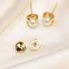 C Legers Pearl Earring Top Kwaliteit Stud Luxe Merk 18 K Gilded Studs voor Woman Merk Design New Selling Diamond Exquisite Gift 925 Silver 5A oorbellen