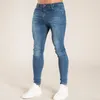 Streetwear Casual Taille Élastique Skinny Jeans Hommes Noir Jogger Pantalon High Street Slim Fit Homme Mode Denim Pantalon