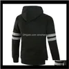 Sweatshirts mens kläder kläder dropp leverans 2021 hoodies höst manlig långärmad patchwork streetwear hoodie svart röd stor storlek sweatsh