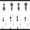 Rock Crystal Quartz 7 Chakra pendulum stones naturais Reiki charme cura gemas pingentes para doa￧￵es de adivinha￧￣o homens homens wicca pendulo zyal7