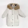 Winter Girl Kurtka Duży Futro Kołnierz White Duck Down Płaszcz Dla chłopców Nowy 2021 Dzieci odzież dziecięcy TZ952 H0910