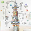 スペースロケットの高さのメジャーステッカー子供用子供用子供用寝室保育園壁の装飾宇宙船住宅装飾DIYの壁デカール211112