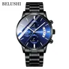 Mäns klocka lyx märke belushi high-end man affärer casual klockor mens vattentät sport kvarts armbandsur relogio masculino 210407