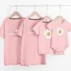 Family Look Matching Outfits T-shirt Clothes Mother Father Son Daughter Kids Baby Short Sleeves Cute Printing 210429