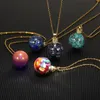 Chains Stainless Steel Chain Black Stone Glass Ball Necklace For Women Fashion Jewelry Celestial Wish Accessories Bijoux