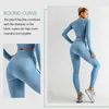 High Waist Seamless Yoga Set Women Gym Fitness Clothing Sports Wear Female Workout Leggings&Top Suit Training Tights W 210802