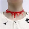 Halloween Blood Necklace Leksaker Kvinnor Kokare Halsband Party DIY Dekorationer Horror Props Kids Toy Present Haunted House 0656