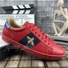 2021 탑 캐주얼 신발 여성 망 트레이너 화이트 가죽 플랫폼 신발 평면 Chaussures 드 스포츠 Zapatillas 스웨이드 스카프 에이스 꿀벌 타이거 자 수 상자