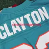 Homens homens jovens Mark Clayton 1984 Trowback Home Teal Jersey Men costura