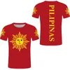 Мужские футболки Филиппины Футболка Печать Имя футболка DIY Филиппинский флаг нации Республика Филифинас Пол Джерси Пара Спортивная одежда