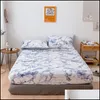Lakan uppsättningar sängkläder levererar hem textilier trädgård 6 färger klassiskt marmor mönster sängspread monterat ark för sängar elastisk textil twin / fl /
