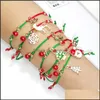 Autres fournitures de fête festive maison jardin bracelet de noël wapiti des neiges tricoté à la main mode réglable en gros livraison directe 2021 2Mgja