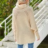 Kvinnors vinter bär europeiska och amerikanska kabel pullover casual mode bat hylsa lös turtleneck tröja y088 tröjor