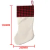 Sublimation 4 Color Christmas Stocking Christmas Gift Bags Blank Black and White Grid Heat Transfer Candy Socks JJA9290