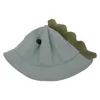 children Fisherman Hat Cartoon dinosaur Wide Brim Hats Solid Color Beach Caps Outdoor Foldable boy and girl baby Sun Protection Cap Spring Autumn Summe wmq946
