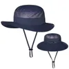 Açık Balıkçılık Havzası Kapaklar Erkek Kadın Balıkçı Şapka Güneş Kremi UV Nefes Güneşlik Şapkalar İlkbahar Yaz Wide Brim Cap DHJ24