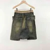 20SS Owen Seak Men Casual Short Washed Denim Cotton Gothic Men's Clothing Harem Summer High Street Hip Hop Women Shorts Maat XL G1209