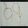 Bracelets de cheville Bijoux Drop Livraison 2021 Multi Couche Cheville Os De Poisson Et Perle Acrylique Or Sier Plaqué Chaîne En Métal Femmes Filles Cadeau Xtycu