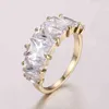 Inlaid Zirconium Exaggerated Ring Female Personality Wild Simple Ring Wind Finger Ring