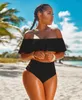 Frauen 2 Stück Bikini Set Sommer Strand Badeanzug Mesh Pailletten BH Shorts Bademode Anzüge Plus Größe Kleidung S-XXXL