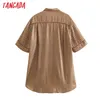 Vrouwen Retro Oversized Bloemen korte mouw Chic Female shirt Tops CE201 210.416