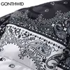 Hiphop winter parka jas streetwear mannen bandana print patchwork katoen gevoerde dikke jassen harajuku waterdichte parka 211129