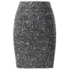 Fashion Faldas Womens Skirts Gold Sequined Mini Skirt Bodycon Pencil Skirt Short Wrap Skirt for Office Lady Party Girl Tunic X0428