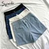 Syiwidii Jean Shorts for Women Sweatshorts Plus Size White Black Blue Clothing Denim High Waist Casual Solid Summer Fashion 210417