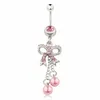 D0050 Bowknot Belly Button Button Ring Mix Colours0123457612342