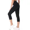 NWT Women Sports Capris Yoga High Elastic Waist Solid Skinny Stretch Capris Leggings Size XXS-XL 210929