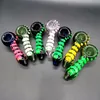 Sepcial Frame Glass Pipes Tusk And Eye Pattern Spoon Scorpion Luminous Hand Pipe Oil Burner Tobacco smoke Tube Accessories