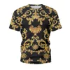 Classic Retro Style Two Piece Set Clothing Summer Short Sleeve Auspicious Pattern T-Shirt+Shorts Casual All-Match Mens Sets Y0831