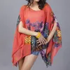 Aankomst Strand Cover Up Bloemen Romantische Badmode Dames Pareo Cape Sun Bath Draag Jurk Chiffon Praia # Q0 210420