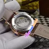 42mm Calatrava 5116 5116R orologio automatico da uomo quadrante bianco cassa in oro rosa secondi indipendenti cinturino in pelle marrone orologi Timezonew207Q