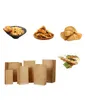 2000 pieces kraft paper oil-proof food bag square bottom disposable take-out storage bread packaging bags size