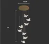LED Butterfly Pendant Lights Lamps Nordic Indoor Lighting Living Room Decoration Hanging Light Bedside Corridor Stairs Wall