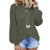 Kvinnor Blouses Lace Långärmade Toppar Fall Casual Loose T-shirts