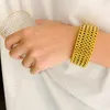 Link, Chain 12/18 / 30mm Mesh Link Bransoletka Mężczyźni Polerowane Dubaj Złoty Bransoletki Cool Akcesoria Biżuterii Prezenty Bangles Armband